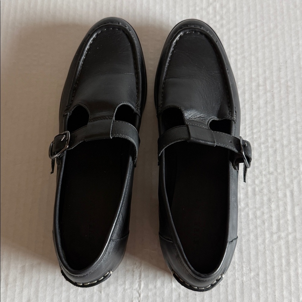 Everlane Black Leather Mary Jane Loafers - Picture 9 of 11